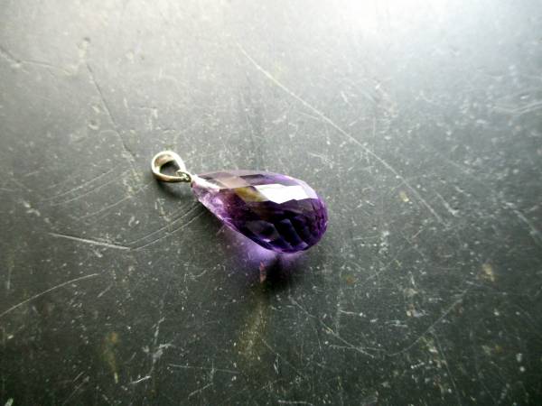 Anhänger, Sterlingsilber, Amethyst, facettiert, Tropfen, lila, Schmuck, Frauen