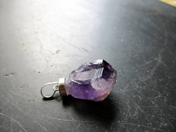 Anhänger, Sterlingsilber, Amethyst, natur, lila, Schmuck, Unisex