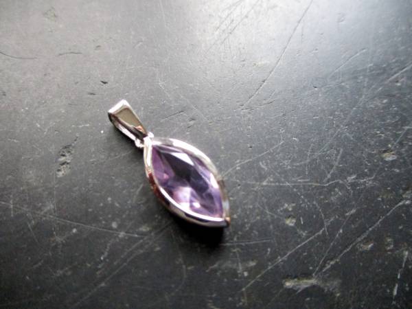 Anhänger, Sterlingsilber, Amethyst, facettiert, , Navette, lila, Schmuck, Frauen