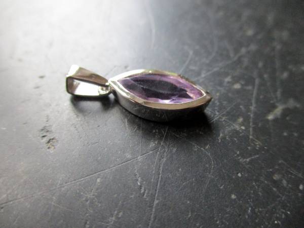 Anhänger, Sterlingsilber, Amethyst, facettiert, , Navette, lila, Schmuck, Frauen