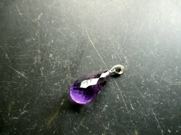 Anhänger, Sterlingsilber, Amethyst, facettiert, Tropfen, lila, Schmuck, Frauen