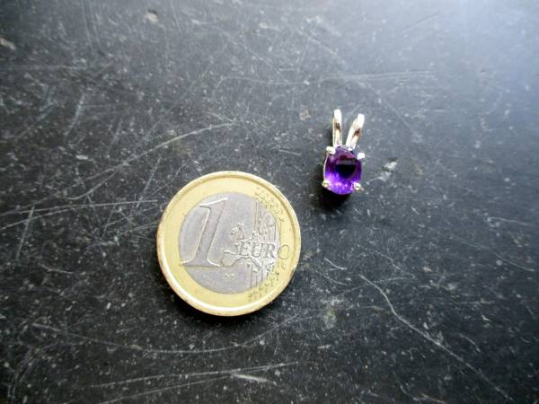 Anhänger, Sterlingsilber, Amethyst, facettiert, lila, zierlich, Schmuck