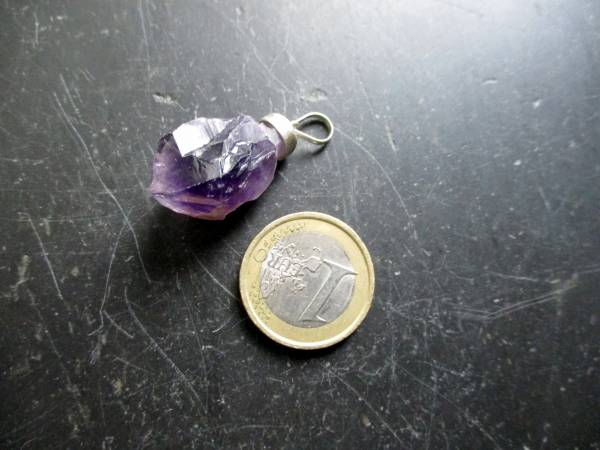 Anhänger, Sterlingsilber, Amethyst, natur, lila, Schmuck, Unisex