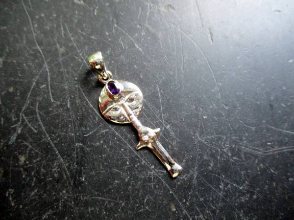 Anhänger, Sterlingsilber, Amethyst, Aqua'ba, Ashanti, Göttin, Fruchtbarkeit, Kreativität