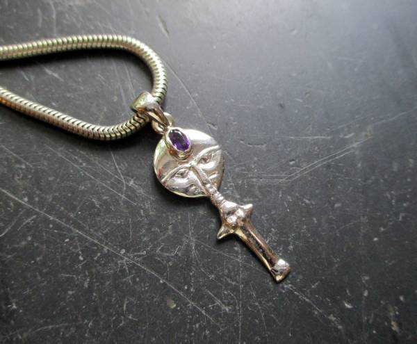 Anhänger, Sterlingsilber, Amethyst, Aqua'ba, Ashanti, Göttin, Fruchtbarkeit, Kreativität