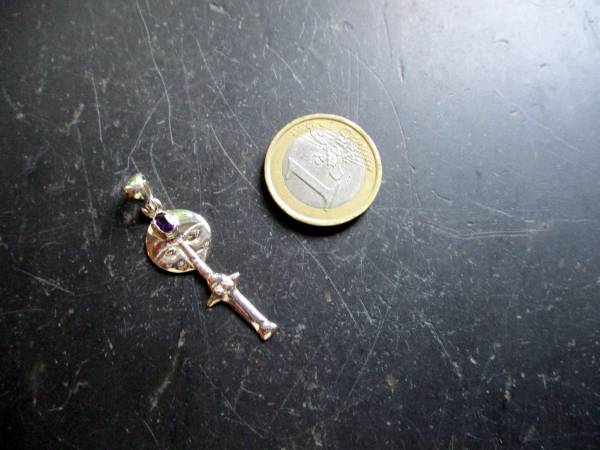 Anhänger, Sterlingsilber, Amethyst, Aqua'ba, Ashanti, Göttin, Fruchtbarkeit, Kreativität