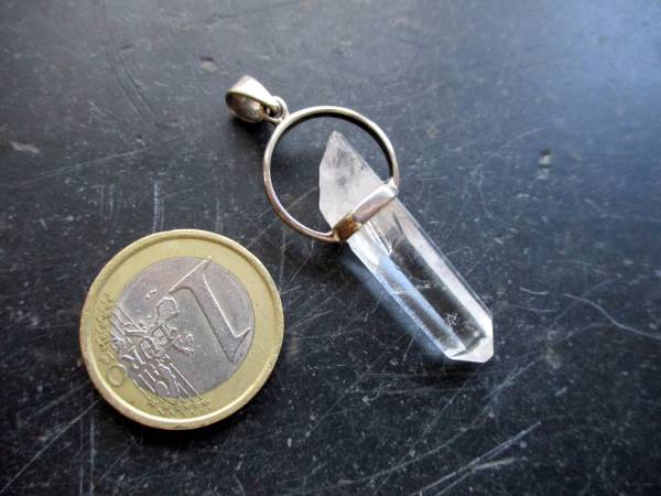 Anhänger, Sterlingsilber, Bergkristall, Spitze, natur, Unisex