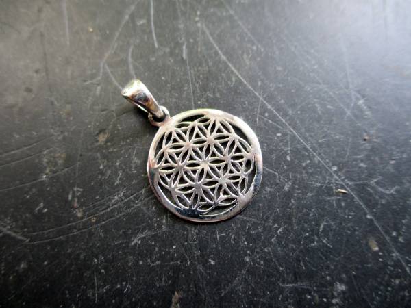 Anhänger, Blume des Lebens, Sterlingsilber, heilige Geometrie