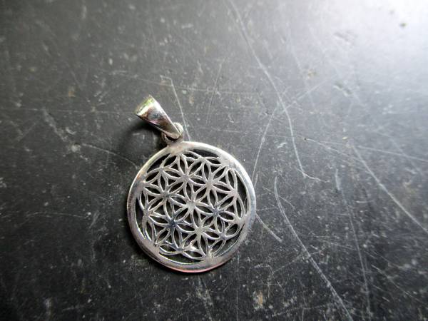 Anhänger, Blume des Lebens, Sterlingsilber, heilige Geometrie