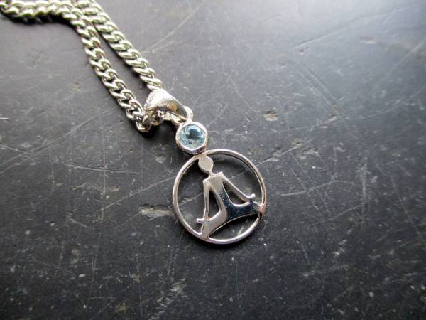 Anhänger, Sterlingsilber, Buddha, Aquamarin, Buddha Anhänger, filigran, Silber, Esoterik