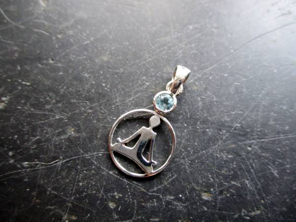 Anhänger, Sterlingsilber, Buddha, Aquamarin, Buddha Anhänger, filigran, Silber, Esoterik