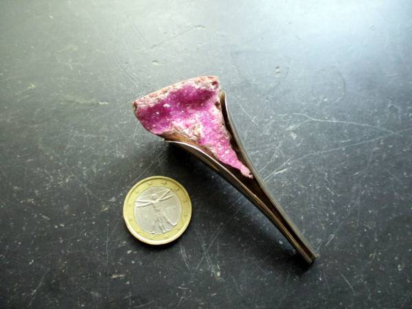 Anhänger, Sterlingsilber, Kobalt Calcit, rosa, natur, Tube, groß, Schmuck