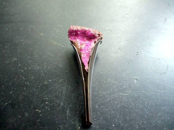 Anhänger, Sterlingsilber, Kobalt Calcit, rosa, natur, Tube, groß, Schmuck