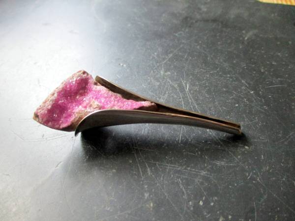 Anhänger, Sterlingsilber, Kobalt Calcit, rosa, natur, Tube, groß, Schmuck