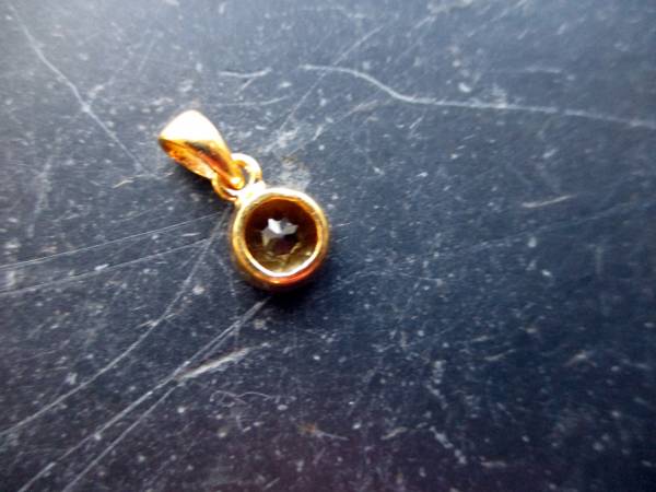 Anhänger, Sterlingsilber, vergoldet, Citrin, rund, facettiert, Schmuck, Braut, Frauen