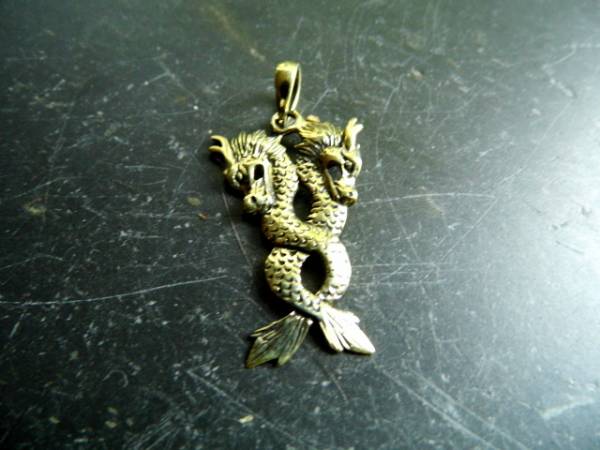 Anhänger, Drache, Bronze, goldfarben, Märchen, Schatz
