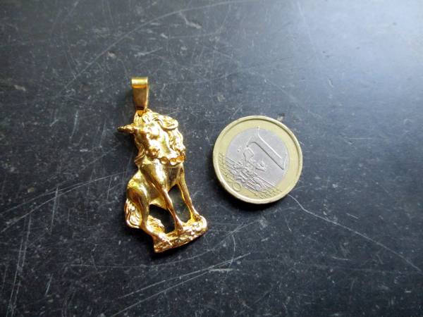 Anhänger, Einhorn, Sterlingsilber, vergoldet, Feenreich, Symbol, Märchen