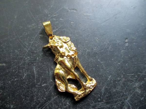 Anhänger, Einhorn, Sterlingsilber, vergoldet, Feenreich, Symbol, Märchen