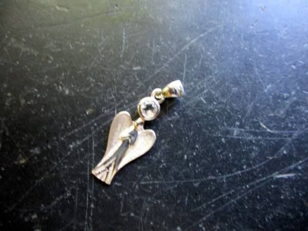 Anhänger, Engel, Sterlingsilber, Bergkristall, facettiert, Schmuck, Schutz, Frauen, Mädchen