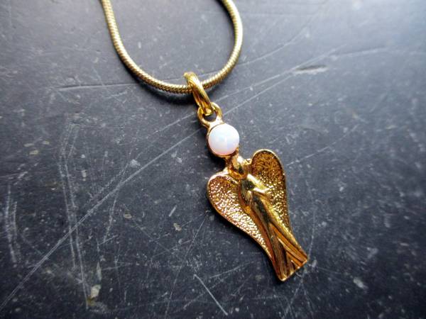 Anhänger, Engel, Sterlingsilber, vergoldet, Schmuckstein, Schmuck, Schutz, Frauen, Mädchen