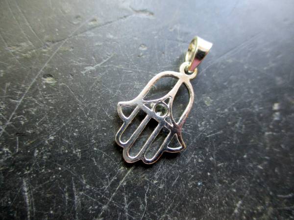 Hand von Fatima, Anhänger, Sterlingsilber, Topas, Schutz
