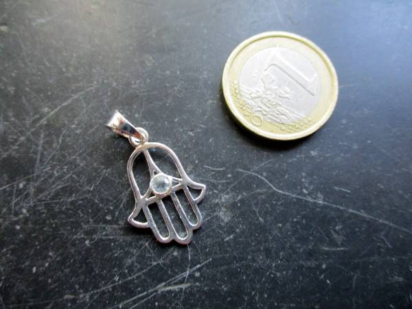 Hand von Fatima, Anhänger, Sterlingsilber, Topas, Schutz