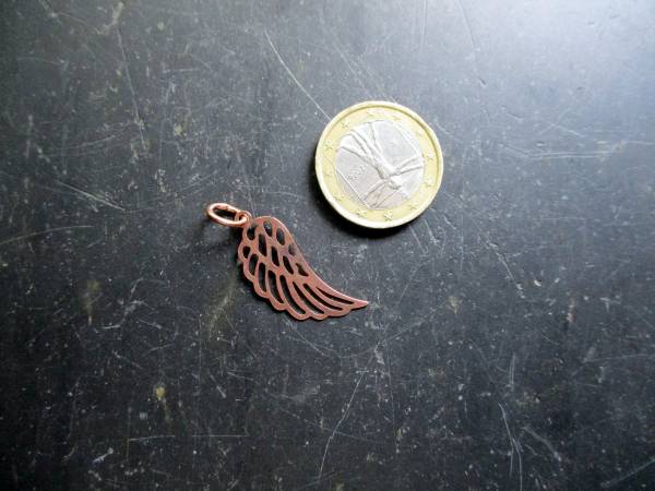Anhänger, Sterlingsilber, rose vergoldet, Flügel, Engel, Schutz, Frauen, Mädchen