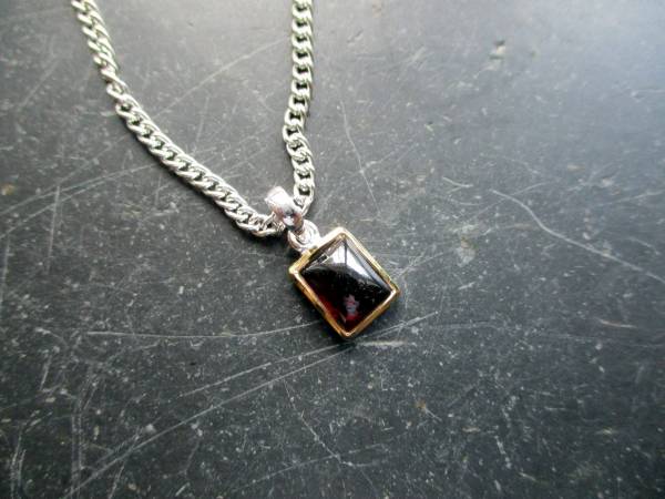 Anhänger, Sterlingsilber, teilweise vergoldet, Granat, rot, Schmuck, Frauen