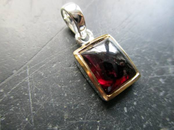 Anhänger, Sterlingsilber, teilweise vergoldet, Granat, rot, Schmuck, Frauen