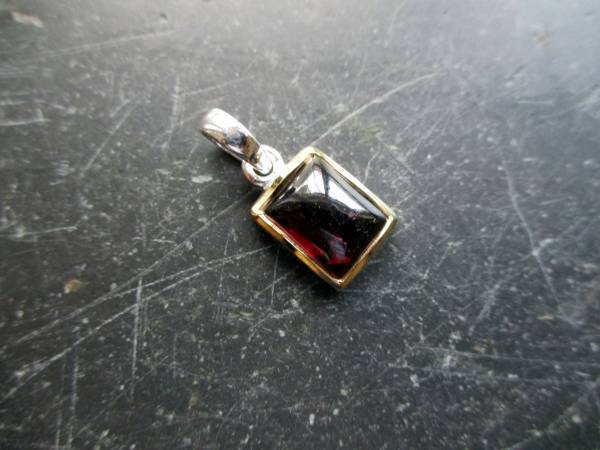 Anhänger, Sterlingsilber, teilweise vergoldet, Granat, rot, Schmuck, Frauen