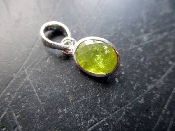 Anhänger, Grossular, Granat, hellgrün, Sterlingsilber, Schmuck, Frauen