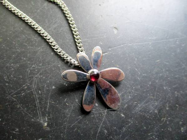 Anhänger, Silber, Granat, Gänseblume, Schmuck, Frauen