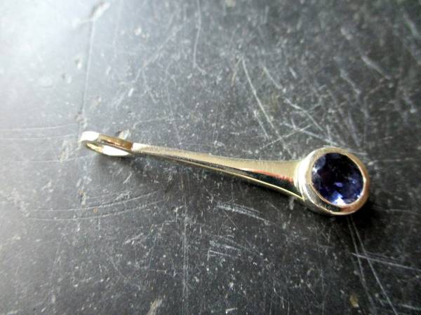 Anhänger, Iolith, Sterlingsilber, facettiert, Stab, Schmuck, Frauen