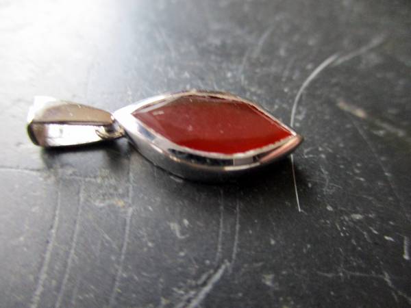 Anhänger, Karneol, Sterlingsilber, orange, Raute, facettiert, Schmuck, Frauen, Mädchen