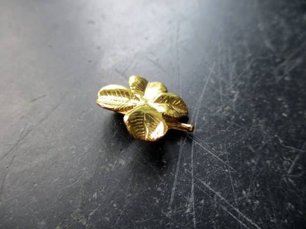 Kleeblatt, Blatt, Sterlingsilber, vergoldet, Glücksbringer