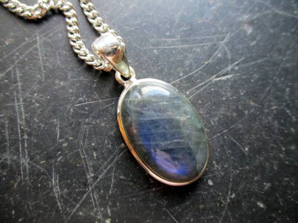 Silberanhänger, Anhänger, Labradorit, blau, Schimmer, Schmuck, Unisex