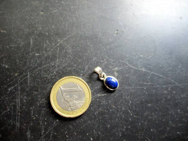 Anhänger, Sterlingsilber, Lapislazuli, blau, rund, Schmuck, Unisex, Silber