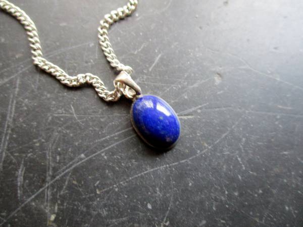 Anhänger, Lapislazuli, Lapis, blau, Sterlingsilber, oval, Schmuck