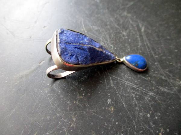 Lapislazuli Anhänger, Silber, Anhänger, Lapislazuli, Lapis, blau, 2 Steine