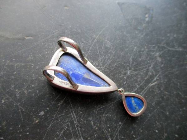 Lapislazuli Anhänger, Silber, Anhänger, Lapislazuli, Lapis, blau, 2 Steine