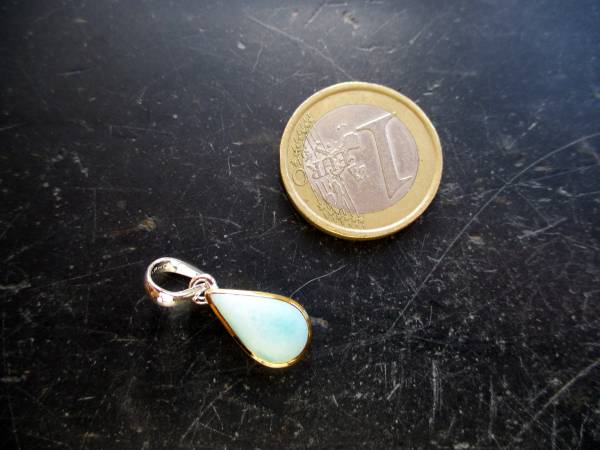Anhänger, Silber, Larimar, Sterlingsilber, teilweise vergoldet, blau, Schmuck, new age