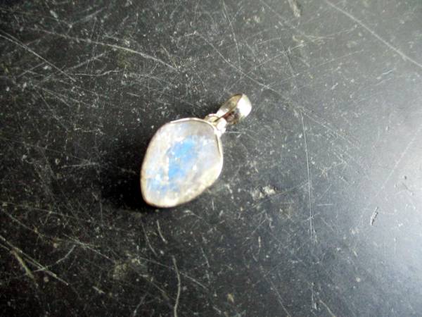 Anhänger, Sterlingsilber, Mondstein, schillernd, rau, Schmuck, Frauen