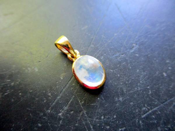Anhänger, Tropfen, Mondstein, Silber, vergoldet, Schmuck, weiß, Braut