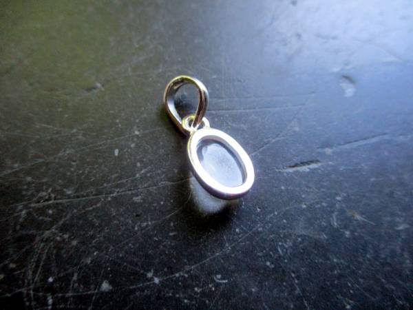 Anhänger, Sterlingsilber, teilweise vegoldet, Mondstein, weiß, oval, Schmuck
