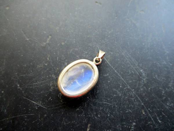Anhänger, Sterlingsilber, Mondstein, mittel, oval, weiß, schimmernd, Schmuck, Frauen, Mädchen