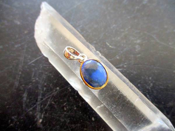 Anhänger, Sterlingsilber, teilweise vergoldet, Opal, schwarz, Schmuck,  Unisex