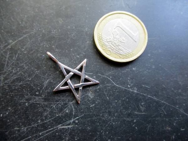 Anhänger, Sterlingsilber, Pentagramm, klein, Amulett, Schutz, Wicca, Schamane, Hausaltar