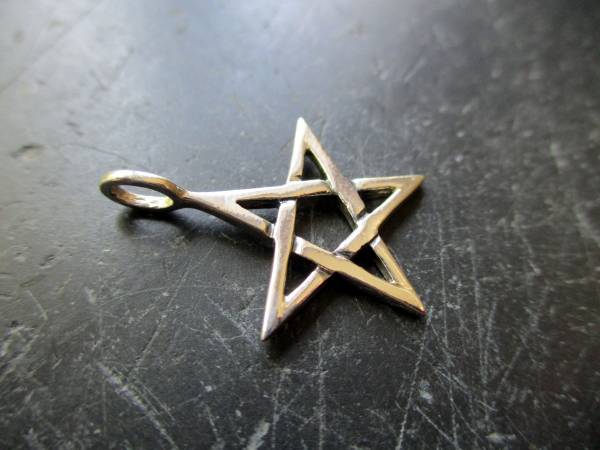 Anhänger, Sterlingsilber, Pentagramm, klein, Amulett, Schutz, Wicca, Schamane, Hausaltar