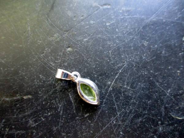 Anhänger, Sterlingsilber, Peridot, grün, Navette, facettiert, Schmuck, Unisex, Silber