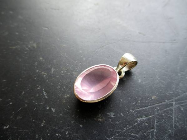 Anhänger, Rosenquarz, facettiert, Sterlingsilber,  Silber, rosa, Schmuck